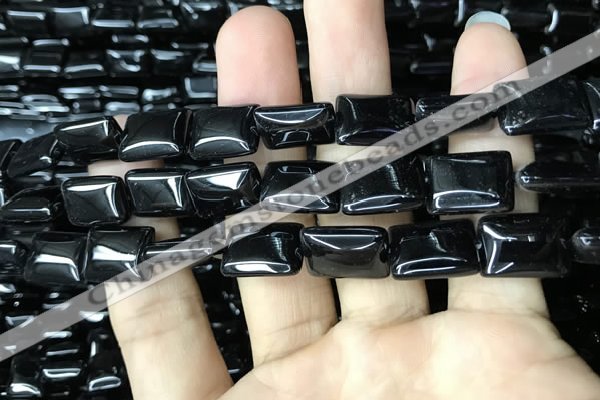 CAA2567 15.5 inches 12*16mm rectangle black agate beads wholesale