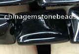 CAA2569 15.5 inches 15*20mm rectangle black agate beads wholesale