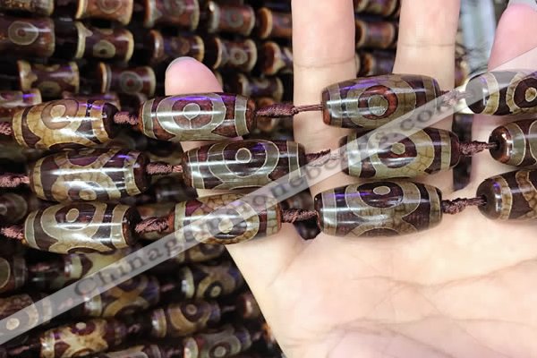 CAA2662 15.5 inches 10*28mm - 11*30mm rice tibetan agate dzi beads