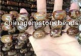 CAA2666 15.5 inches 14*21mm - 16*22mm drum tibetan agate dzi beads