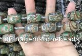 CAA2668 15.5 inches 13*22mm - 15*23mm drum tibetan agate dzi beads