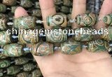 CAA2669 15.5 inches 13*22mm - 15*23mm drum tibetan agate dzi beads