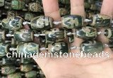 CAA2671 15.5 inches 13*22mm - 15*23mm drum tibetan agate dzi beads