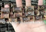 CAA2680 15.5 inches 12*18mm - 13*30mm bone tibetan agate dzi beads