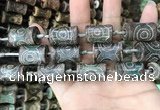 CAA2681 15.5 inches 12*18mm - 13*24mm bone tibetan agate dzi beads