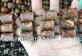 CAA2684 15.5 inches 14*19mm - 15*20mm bone tibetan agate dzi beads