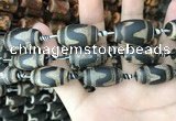 CAA2685 15.5 inches 13*25mm - 16*26mm drum tibetan agate dzi beads