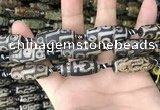 CAA2689 15.5 inches 12*30mm - 14*30mm rice tibetan agate dzi beads