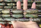 CAA2696 15.5 inches 14*38mm - 16*43mm rice tibetan agate dzi beads