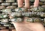 CAA2705 15.5 inches 14*38mm - 16*43mm rice tibetan agate dzi beads