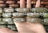 CAA2710 15.5 inches 14*38mm - 16*43mm rice tibetan agate dzi beads