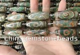 CAA2711 15.5 inches 14*38mm - 16*43mm rice tibetan agate dzi beads