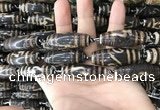 CAA2716 15.5 inches 14*38mm - 16*43mm rice tibetan agate dzi beads