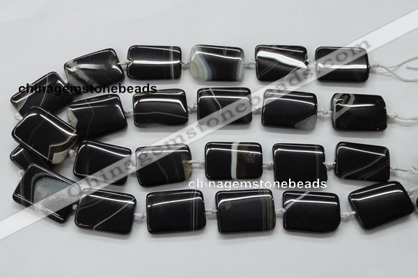 CAA272 15.5 inches 22*30mm rectangle black line agate beads