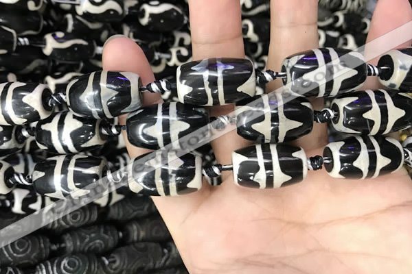 CAA2739 15.5 inches 14*21mm - 16*22mm drum tibetan agate dzi beads