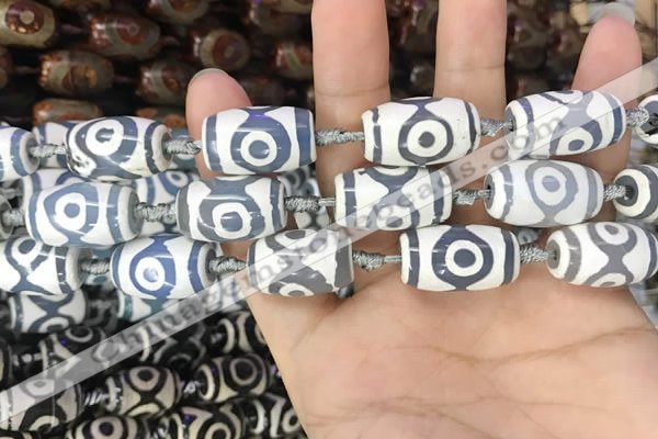 CAA2741 15.5 inches 14*21mm - 16*22mm drum tibetan agate dzi beads