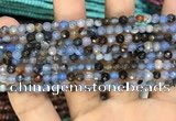 CAA2800 15 inches 4mm faceted round fire crackle agate beads wholesale