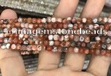 CAA2804 15 inches 4mm faceted round fire crackle agate beads wholesale