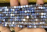 CAA2806 15 inches 4mm faceted round fire crackle agate beads wholesale