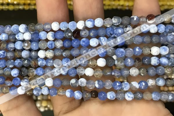 CAA2806 15 inches 4mm faceted round fire crackle agate beads wholesale