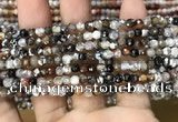 CAA2810 15 inches 4mm faceted round fire crackle agate beads wholesale