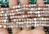 CAA2811 15 inches 4mm faceted round fire crackle agate beads wholesale