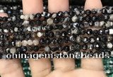 CAA2813 15 inches 4mm faceted round fire crackle agate beads wholesale