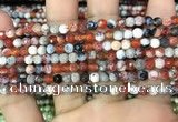 CAA2818 15 inches 4mm faceted round fire crackle agate beads wholesale