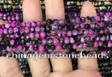 CAA2824 15 inches 4mm faceted round fire crackle agate beads wholesale