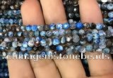 CAA2827 15 inches 4mm faceted round fire crackle agate beads wholesale