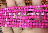 CAA2831 15 inches 4mm faceted round fire crackle agate beads wholesale