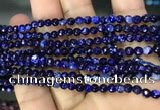 CAA2835 15 inches 4mm faceted round fire crackle agate beads wholesale