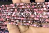 CAA2836 15 inches 4mm faceted round fire crackle agate beads wholesale