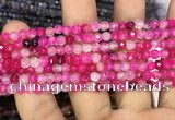 CAA2843 15 inches 4mm faceted round fire crackle agate beads wholesale