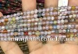 CAA2844 15 inches 4mm faceted round fire crackle agate beads wholesale