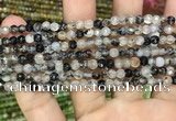 CAA2846 15 inches 4mm faceted round fire crackle agate beads wholesale