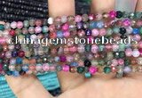 CAA2847 15 inches 4mm faceted round fire crackle agate beads wholesale