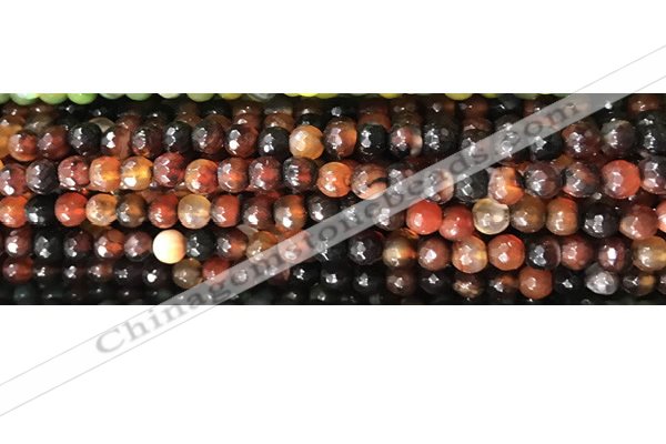 CAA2882 15 inches 6mm faceted round fire crackle agate beads wholesale