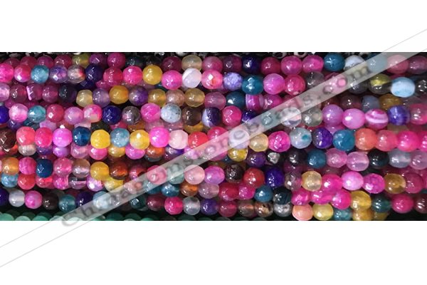 CAA2887 15 inches 6mm faceted round fire crackle agate beads wholesale