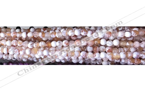 CAA2891 15 inches 6mm faceted round fire crackle agate beads wholesale