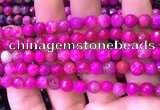 CAA2894 15 inches 6mm faceted round fire crackle agate beads wholesale