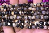 CAA2898 15 inches 6mm faceted round fire crackle agate beads wholesale