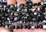 CAA2904 15 inches 6mm faceted round fire crackle agate beads wholesale