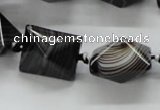 CAA291 15.5 inches 16*16*20mm black line agate gemstone beads