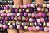 CAA2914 15 inches 6mm faceted round fire crackle agate beads wholesale