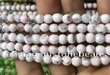 CAA2918 15 inches 6mm faceted round fire crackle agate beads wholesale