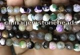 CAA2924 15 inches 6mm faceted round fire crackle agate beads wholesale