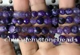 CAA2929 15 inches 6mm faceted round fire crackle agate beads wholesale