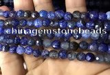 CAA2932 15 inches 6mm faceted round fire crackle agate beads wholesale