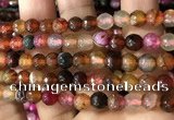 CAA2933 15 inches 6mm faceted round fire crackle agate beads wholesale